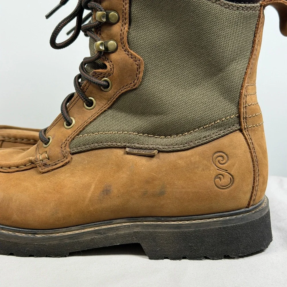 SHE Outdoor Womens Brown Leather Waterproof Hunting Boots Moc Toe Size 9